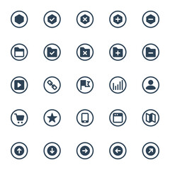 Circle glyph icons for ui ux.