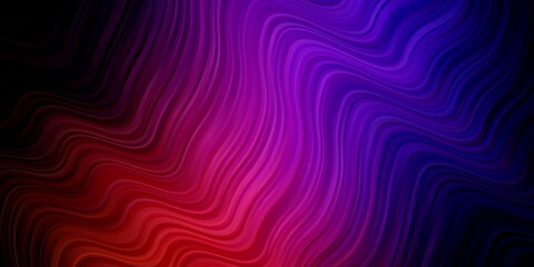 Dark Pink, Red vector background with bent lines.