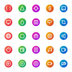 Gradient color icons for ui ux.
