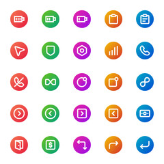 Gradient color icons for ui ux.