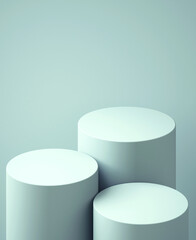 3d podium for mock up for product presentation, abstract pastel color background, 3d rendering