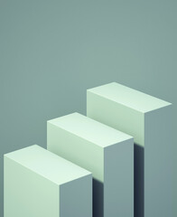 3d podium for mock up for product presentation, abstract pastel color background, 3d rendering