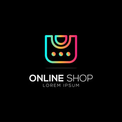 creative icon online shop logo design,modern online shop logo,shopping logo service,sign or symbol emblems vector template