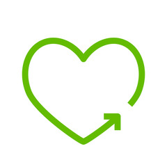 Recycle heart symbol. Vector