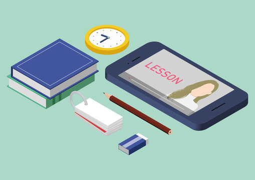 英語学習・オンライン学習・オンライン英会話のイラスト素材｜mayucolor01