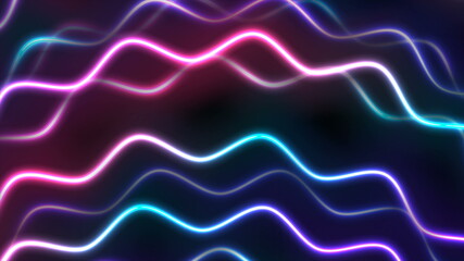 Colorful glowing neon abstract waves background