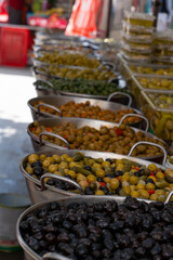 fresh olives on market