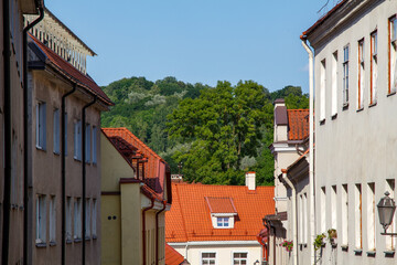 Courtyard in the old town on a sunny day 