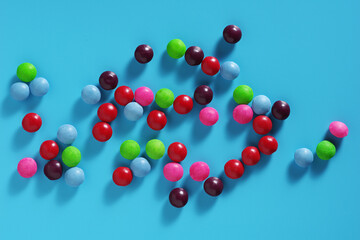 Colorful skittles candies