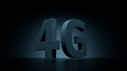 3d render background with cell generation title. Dark 4G text title.