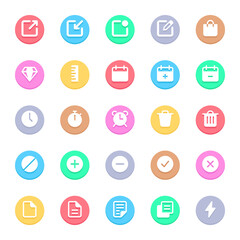 Circle color glyph icons for web & mobile.