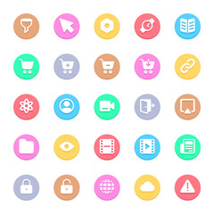 Circle color glyph icons for web & mobile.
