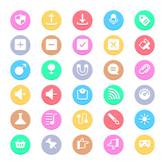 Circle color glyph icons for web & mobile.