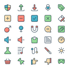 Filled color outline icons for web & mobile.