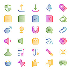 Filled outline, smooth icons for web & mobile.