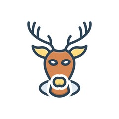 Color illustration icon for buck