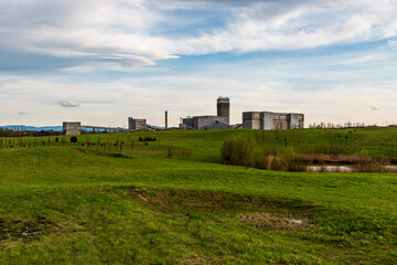 Dul Darkov with recultivated landscape around in Karvina city in Czech republic