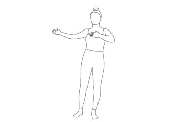 yoga, dynamic mountain pose, tadasana variation moving arms sideways, tapping