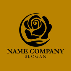 Logo fleuriste fleur rose nature artisan