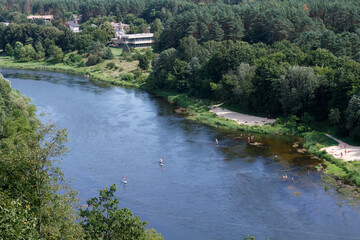 Fototapeta premium The Neris River in Vilnius. View from above 
