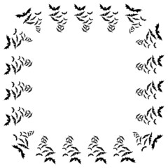 bat frame. halloween border vector background