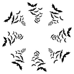 bat frame. halloween border vector background