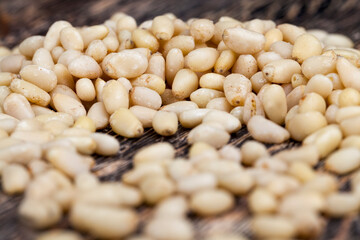 peeled pine nuts of small size