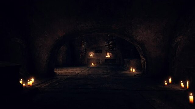 old dark stone underground Catacombs