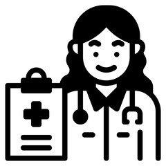 woman doctor glyph icon