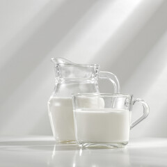 Fresh cold milk and free space for your deocration 