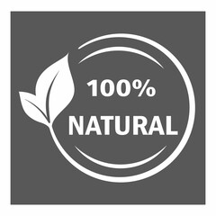 Sticker for healthy natural products, black and white.