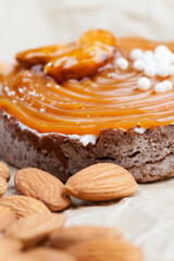 round tartlet made of cottage cheese cream