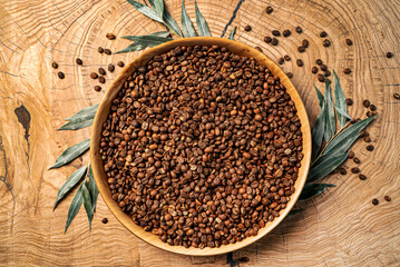 Group of scented coffee beans