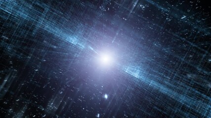 Futuristic shiny digital city abstract cyberspace road network with binary numbers animation background.