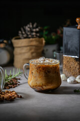 Iced latte, Iced Espresso Coffee It is a beverage made up of coffee, milk and ice.