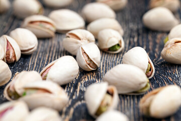 ripe roasted pistachios sprinkled with salt