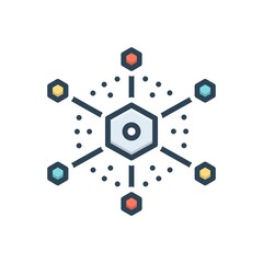 Color illustration icon for connection 