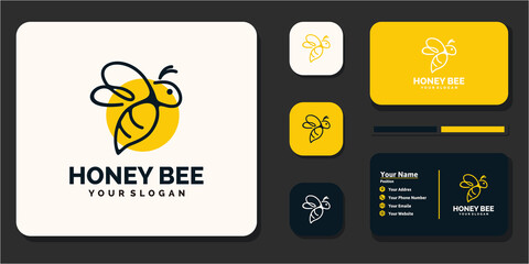 creative honey bee logo, reference for business © agus