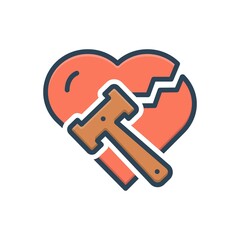 Color illustration icon for divorce 