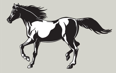 Obraz na płótnie Canvas Horse on grey background - vector design