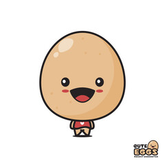 cute egg mascot cartoon illustration