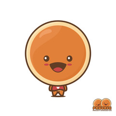 cute pancake mascot, food cartoon illustration
