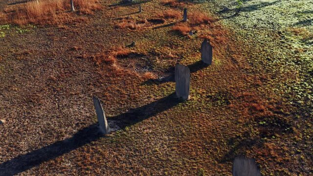 Aerial View Of Magnetic Termite Mounds At The Wilderness Of Litchfield National Park In Australia.
