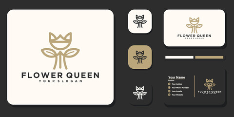 flower queen logo, logo cosmetic, yoga, beauty salon, and other, logo reference for business