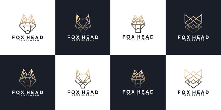 Set of fox head logo,logo reference for business