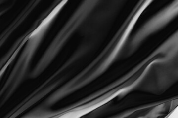 Abstract black Satin Silky Cloth for background,