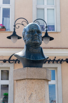 Zory, Poland - June 4, 2021: Bust of Stanislaw Moniuszko. Stanislaw Moniuszko was a Polish composer, conductor and teacher.