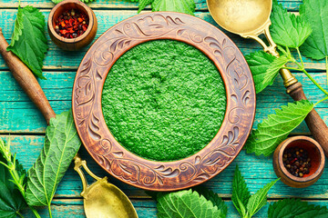 Rural lunch, nettle soup