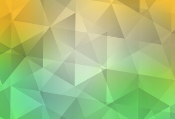 Fototapeta na wymiar Light Green, Yellow vector abstract polygonal background.