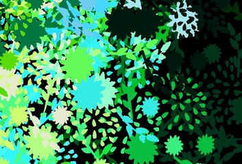 Dark Blue, Green vector pattern with random forms.